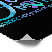 Suizidprävention Bewusstsein für Aquamarines und L Poster (Ecke)