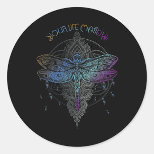 Suizidprävention Bewusstsein für Ihre Lebensproble Runder Aufkleber