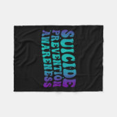 Suizidprävention Bewusstsein Groovy Aquamarin Lila Fleecedecke (Vorderseite (Horizontal))