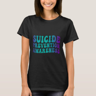Suizidprävention Bewusstsein Groovy Aquamarin Lila T-Shirt