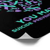 Suizidprävention Bewusstsein Herz Ribbon You Matt Poster (Ecke)