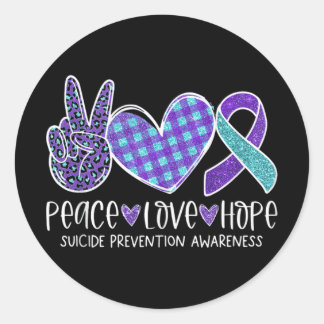 Suizidprävention Bewusstsein Leopard Herzrhythmus  Runder Aufkleber