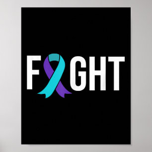 Suizidprävention Bewusstsein Lila Aquamariner Kohl Poster