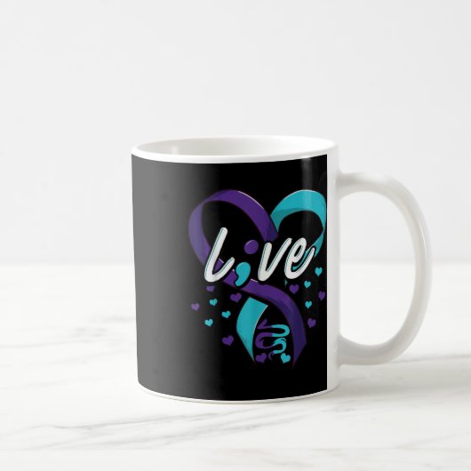 Suizidprävention Bewusstsein Live-Liebe Semicolon Kaffeetasse (Rechts)