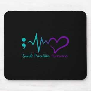 Suizidprävention Bewusstsein Monat Semikolon Herz Mousepad