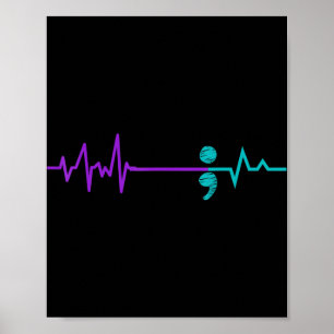 Suizidprävention Bewusstsein Semicolon Bleibe Poster