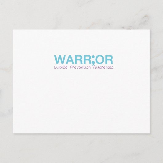 Suizidprävention Bewusstsein Semicolon Live Postkarte (Vorderseite)