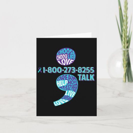 Suizidprävention Bewusstsein Semicolon Prevent Sui Karte (Vorderseite)