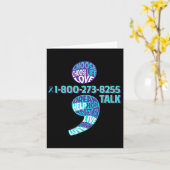 Suizidprävention Bewusstsein Semicolon Prevent Sui Karte (Gelbe Blume)