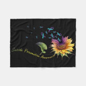 Suizidprävention Bewusstsein Sonnenblume Fleecedecke (Vorderseite (Horizontal))
