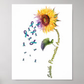 Suizidprävention Bewusstsein Sonnenblume Poster (Vorne)