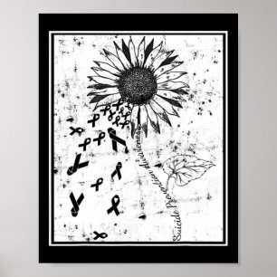 Suizidprävention Bewusstsein Sonnenblumen gestört Poster