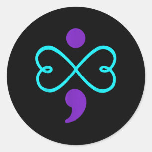 Suizidprävention Bewusstsein T Shirt Semicolon Hea Runder Aufkleber