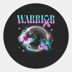 Suizidprävention Bewusstseinsbildung Warrior Survi Runder Aufkleber