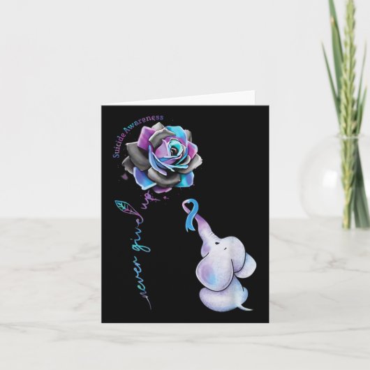 Suizidprävention Blume Elephant Ribbo Karte (Vorderseite)