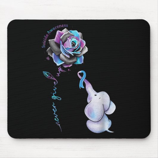 Suizidprävention Blume Elephant Ribbo Mousepad (Vorne)