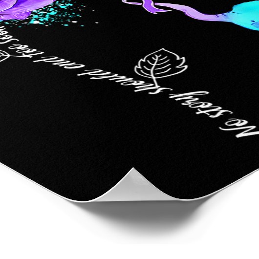 Suizidprävention Blume Elephant Ribbo Poster (Ecke)