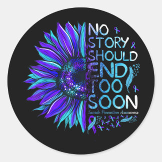 Suizidprävention Das Bewusstsein für keine Geschic Runder Aufkleber