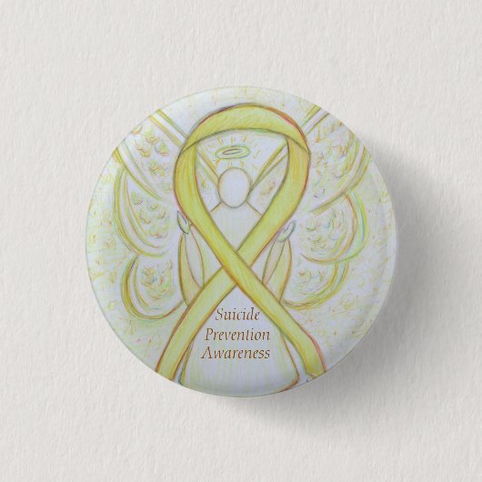Suizidprävention Engel Awareness Ribbon Buttone Button (Vorderseite)
