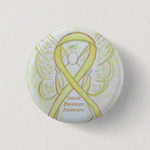Suizidprävention Engel Awareness Ribbon Buttone Button