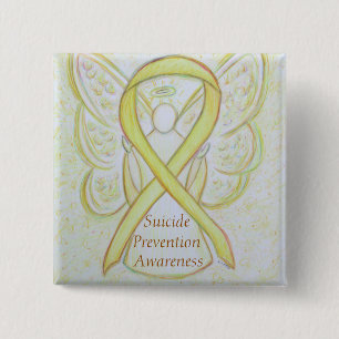 Suizidprävention Engel Awareness Ribbon Buttone Button