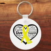 Suizidprävention Herz-Band-Collage Schlüsselanhänger (Vorderseite)