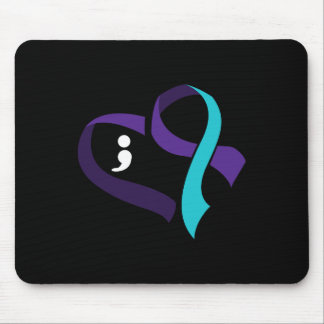 Suizidprävention Herz Semicolon Psychische Gesundh Mousepad