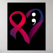 Suizidprävention Herz Semicolon Psychische Gesundh Poster (Vorne)