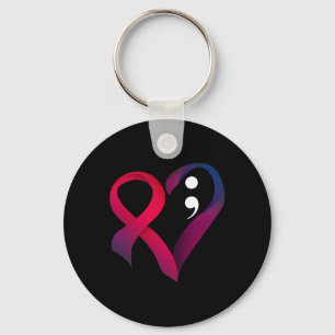 Suizidprävention Herz Semicolon Psychische Gesundh Schlüsselanhänger