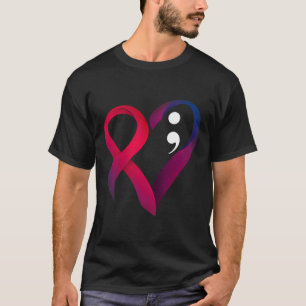 Suizidprävention Herz Semicolon Psychische Gesundh T-Shirt
