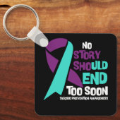 Suizidprävention Keine Story sollte Aquamarine Lil Schlüsselanhänger (Vorderseite)