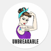 Suizidprävention Krieger unzerbrechlich Perfekter Runder Aufkleber (Vorderseite)