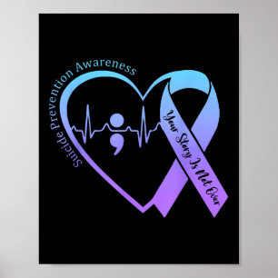 Suizidprävention Monat Aquamarin & Amp; Purp Poster