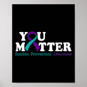 Suizidprävention Monat Aquamariner Lila Rib Poster