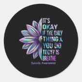 Suizidprävention Monat Familienunterstützung Runder Aufkleber (Vorderseite)