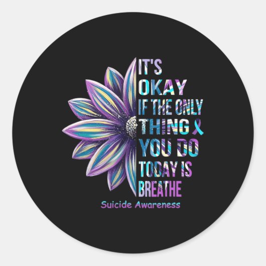 Suizidprävention Monat Familienunterstützung Runder Aufkleber (Vorderseite)