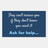 Suizidprävention Rechteckiger Aufkleber (Vorderseite)