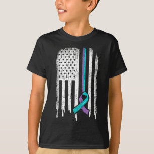 Suizidprävention Shirt Usa Flaggenstaat Ribbon Sui