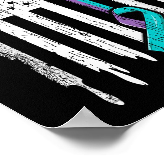 Suizidprävention Shirt Usa Flaggenstaat Ribbon Sui Poster (Ecke)