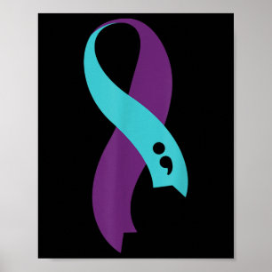 Suizidprävention Survivor Ribbon Pro-life T Shir Poster