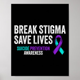 Suizidprävention Unterstützung Break Stigma Suizid Poster