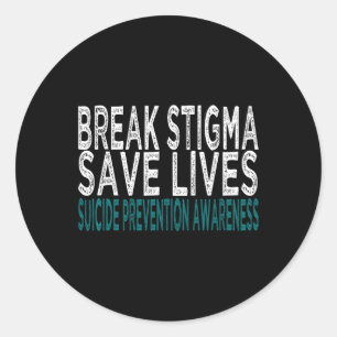Suizidprävention Unterstützung Break Stigma Suizid Runder Aufkleber