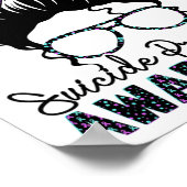 Suizidprävention Warrior Messy Bun Suicide Aware Poster (Ecke)