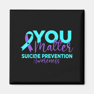 Suizidpräventions-Bewusstsein Teal Purple Ribbon Magnet