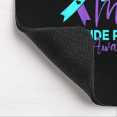 Suizidpräventions-Bewusstsein Teal Purple Ribbon Mousepad (Ecke)