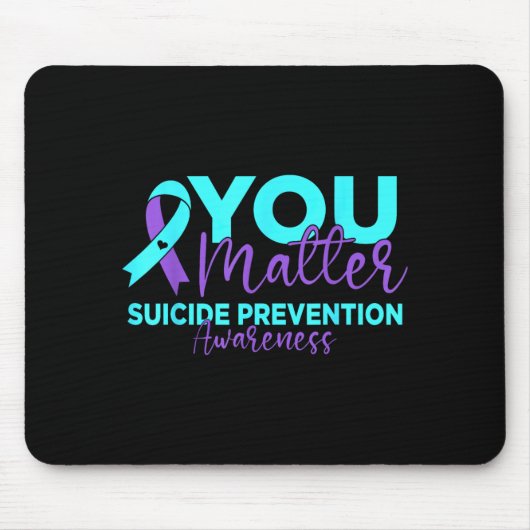 Suizidpräventions-Bewusstsein Teal Purple Ribbon Mousepad (Vorne)