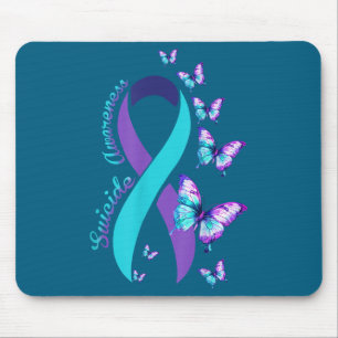 Suizidpräventions-Bewusstseins-Türkis-Violett-Band Mousepad
