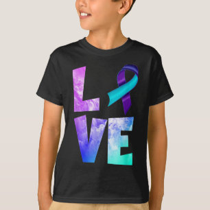 Suizidpräventionsbewusstsein Liebe Lila Türkis Ban T-Shirt