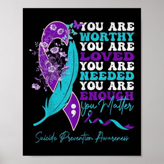 Suizidpräventionsbewusstsein Positive Motivation Poster (Vorne)