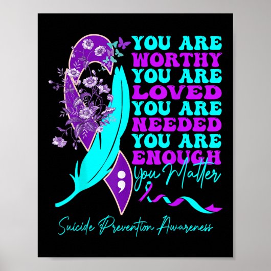 Suizidpräventionsbewusstsein Positive Motivation Poster (Vorne)
